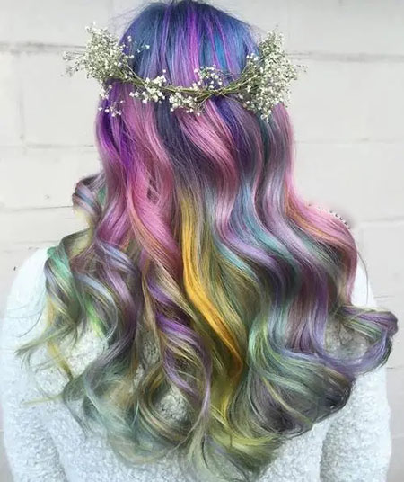 جذاب ترین رنگ موهای فانتزی, رنگ موی پری دریایی برای موهای تیره, ایده های رنگ موی پری دریایی