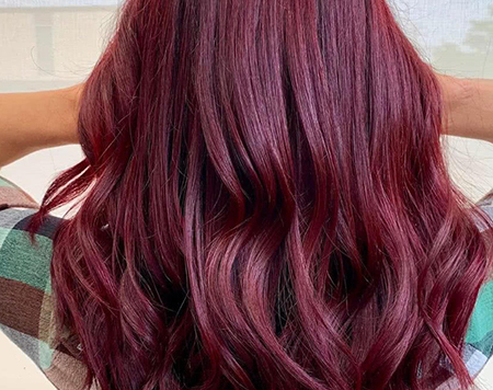 رنگ موی شرابی با دکلره,ترکیب رنگ موی شرابی قرمز