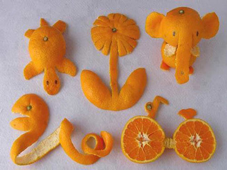 کاردستی با پوست میوه,آموزش ساخت کار دستی با پوست پرتقال,هنر دستی با پوست میوه ها