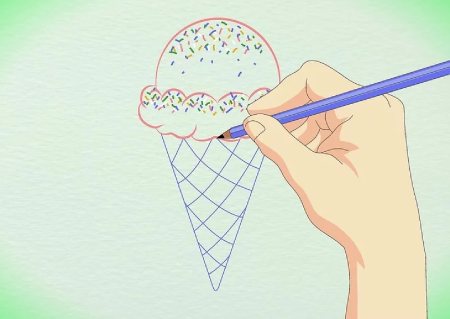 نقاشی بستنی فانتزی,آموزش نقاشی بستنی,نقاشی از بستنی