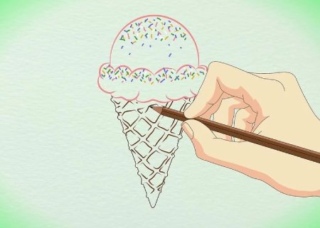 نقاشی بستنی,آموزش نقاشی بستنی,نقاشی از بستنی
