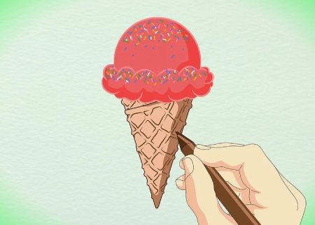 نقاشی بستنی,آموزش نقاشی بستنی,نقاشی از بستنی