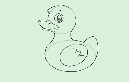 نقاشی جوجه اردک,آموزش طراحی,آموزش کشیدن نقاشی جوجه اردک