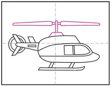 آموزش قدم به قدم برای نقاشی هلیکوپتر