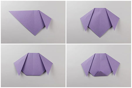 اوریگامی سگ,طرز تهیه اوریگامی سگ,نحوه ایجاد اوریگامی چهره سگ