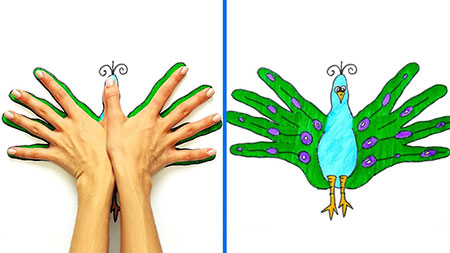 نقاشی با دست, آموزش تصویری نقاشی با دست,نقاشی با دست کودکان