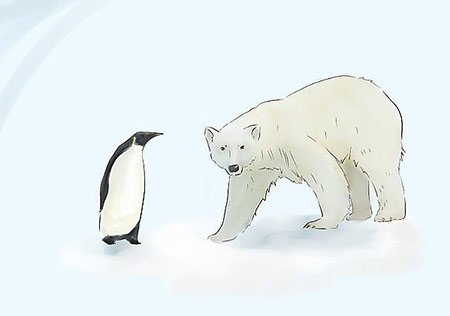 نقاشی خرس قطبی,نقاشی پنگوئن,آموزش کشیدن نقاشی پنگوئن و خرس قطبی