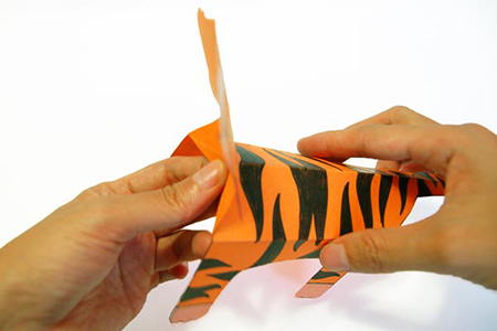 وریگامی ببر, آموزش ساخت ببر کاغذی, کاردستی حیوانات اهلی و وحشی با کاغذ رنگی