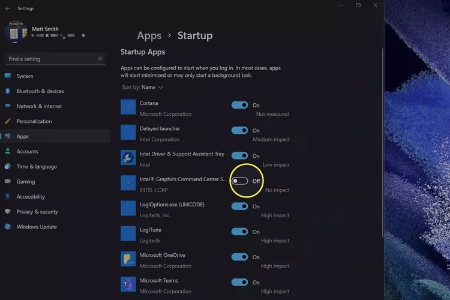 افزودن برنامه به استارتاپ ویندوز 11, مدیریت برنامه‌های استارتاپ ویندوز 17