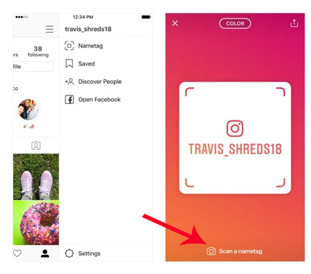  کار با اینستاگرام, آموزش ساختن Nametag برای اینستاگرام