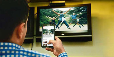 تصویر گوشی روی تلویزیون, پخش محتوا از تلفن همراه روی تلویزیون