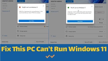 روش رفع ارور This PC Can’t Run Windows 11, رخ دادن خطاها در هنگام نصب ویندوز 11, رفع ارور This PC Can’t Run Windows 11