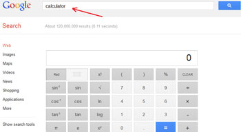 ماشین حساب, آموزش اینترنت, ترفند گوگل