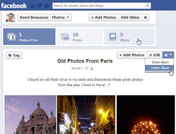 فیس بوک, اشتراک گذاری عکس و فیلم در فیس بوک