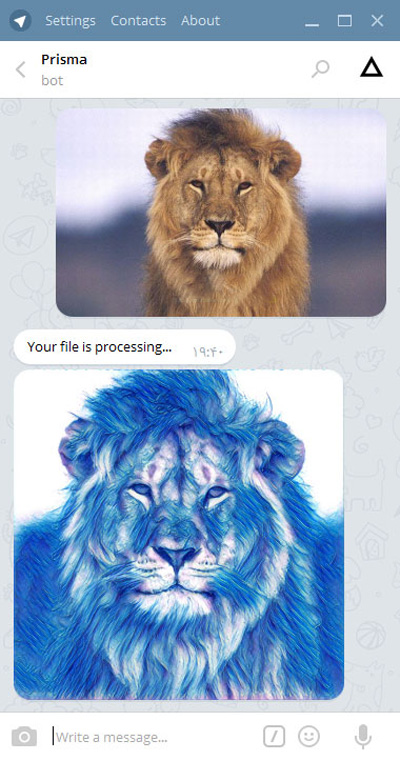 تبدیل عکس‌ها به اثر هنری با تلگرام, تلگرام