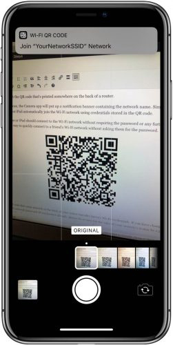  اسکن کدهای QR در سیستم عامل iOS 11, اسکن کدهای QR