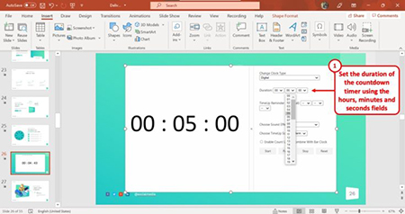 ایجاد یک تایمر شمارش معکوس در پاورپوینت, نحوه ایجاد یک تایمر شمارش معکوس در Microsoft PowerPoint