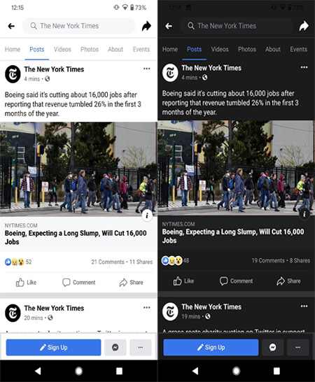 نحوه فعال کردن حالت تاریک برای فیسبوک ، Dark Mode برای فیس بوک نحوه فعال سازی حالت تاریک در فیس بوک, فعال کردن حالت Dark mode در اپ فیسبوک
