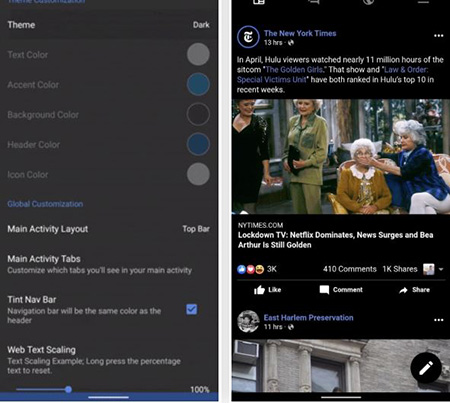 نحوه فعال کردن حالت تاریک برای فیسبوک ، Dark Mode برای فیس بوک نحوه فعال سازی حالت تاریک در فیس بوک, فعال کردن حالت Dark mode در اپ فیسبوک