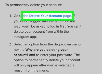 آموزش تصویری حذف اکانت اینستاگرام, آموزش حذف اکانت اینستاگرام