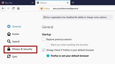 نحوه فعال کردن اعلان های Firefox, نحوه غیرفعال کردن اعلان های Firefox, غیر فعال کردن نوتیفیکیشن فایرفاکس