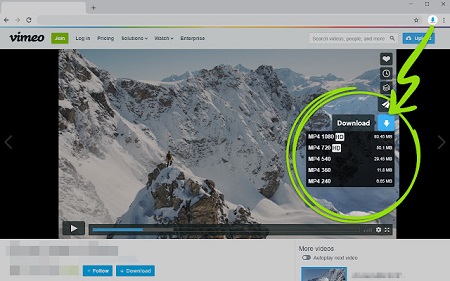 روش های دانلود ویدیو از ویمئو نرم افزار دانلود از vimeo, طریقه دانلود از vimeo, آموزش سایت vimeo