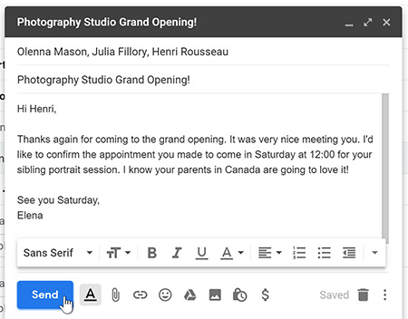 التدريب عبر البريد الإلكتروني ، تدريب Gmail ،