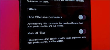 فیلتر کردن نظرات توهین آمیز در اینستاگرام, آموزش فیلتر کردن و حذف خودکار کامنت‌ها در اینستاگرام