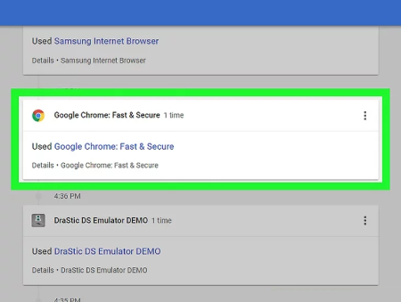 بررسی تاریخچه حساب گوگل در Android, تاریخچه کروم روی دسک تاپ