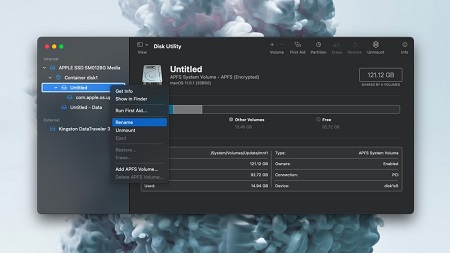 آموزش کامل تغییر نام دیسک در macOS, ابزار تغییر نام دیسک در macOS, سیستم‌عامل macOS