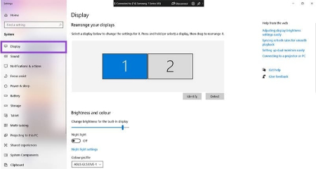 انتقال Taskbar به مانیتور دیگر, تنظیمات Multiple Displays ویندوز ۱۳