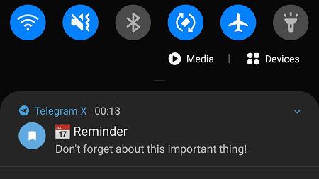 ارسال پیام زمان بندی برای مخاطبین تلگرام, تنظیم یادآور در تلگرام, Reminder تلگرام