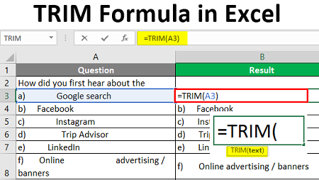 آموزش کار با تابع  TRIM, تمایز تابع Trim  و تابع Clean, وظایف تابع TRIM در اکسل