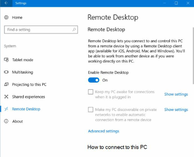  remote desktop در ویندوز 10, کنترل کامپیوتر از راه دور