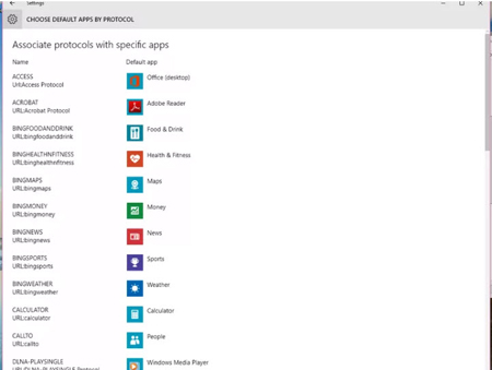 برنامه های پیش فرض در ویندوز 10, انتخاب برنامه پیش فرض ویندوز 10