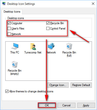 This PC در ویندوز 10, اضافه کردن آیکن This PC به صفحه‌ی دسکتاپ