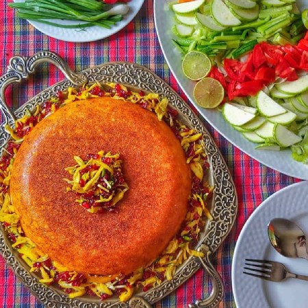 ته دیگ ته چین بدون تخم مرغ