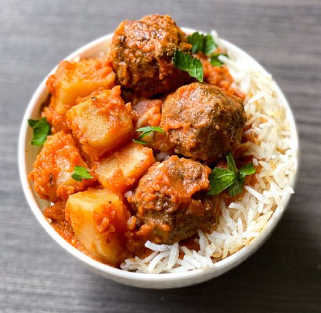خوراک سیب زمینی و گوجه