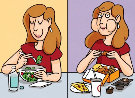 کاریکاتور در مورد تغذیه سالم،کاریکاتور تغذیه سالم،کاریکاتورهای تغذیه سالم
