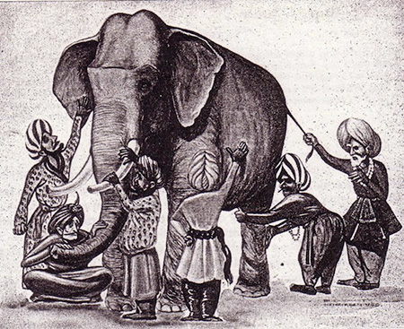 تفسیر فیل در تاریکی, تفسیر شعر فیل مولوی, حکایت مولانا