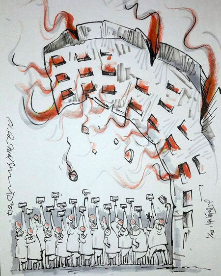 کاریکاتور آتش نشانان قهرمان پـلاسکو , کاریکاتور وتصاویر طنز