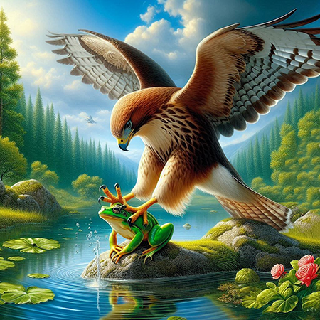 حکایت شاهین و قورباغه به زبان امروزی حکایت شاهین و قورباغه جامی, داستان شاهین پیر و قورباغه