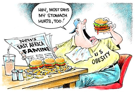 تصاویر طنز درباره چاقی,تصویرهای کاریکاتور چاقی,کاریکاتور درباره چاقی