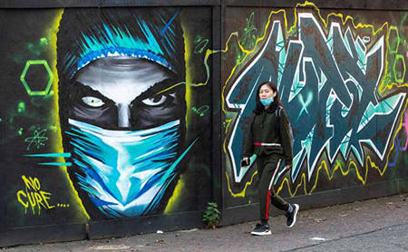 دیوارنگاری با مضمون ویروس کرونا, نقاشی های خیابانی درباره کرونا
