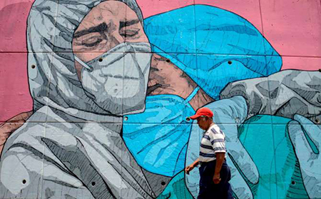 دیوارنگاری با مضمون ویروس کرونا, نقاشی های خیابانی درباره کرونا