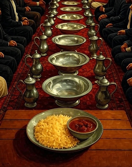 ضرب المثل آفتابه لگن هفت دست شام و ناهار هیچی ضرب المثل آفتابه لگن هفت دست, ریشه آفتابه لگن هفت دست