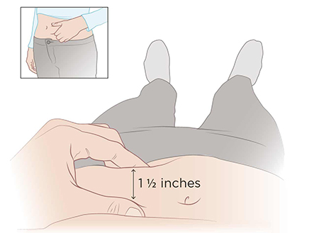 عکس نحوه تزریق آمپول زیر جلدی, تزریق زیر جلدی بازو, روش انجام تزریق زیرجلدی روی خود