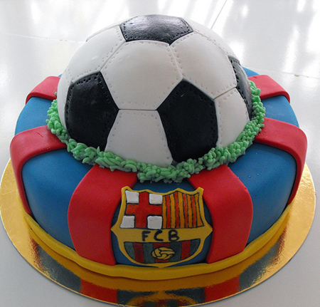 کیک تولد با تم مسی,مدل کیک بارسلونا