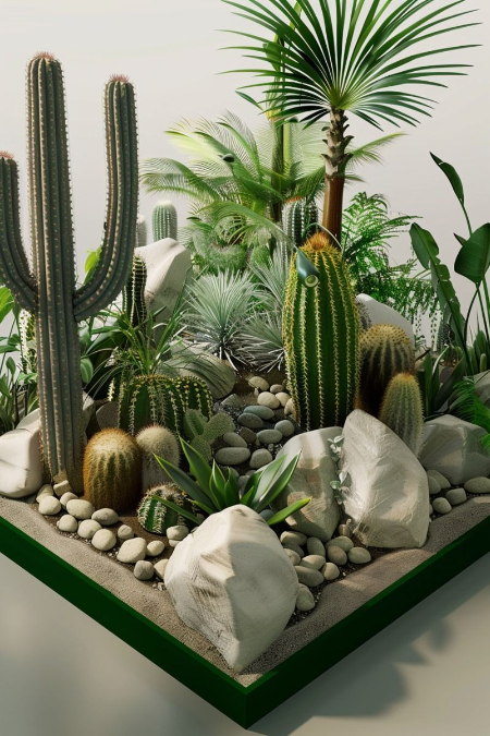 تزیین با کاکتوس, چیدمان کاکتوس