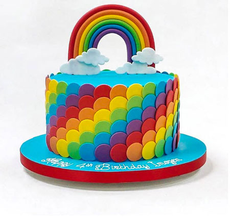 کیک با تم رنگین کمان,انواع مدل کیک با تم رنگین کمان,مدل کیک با تم رنگین کمان